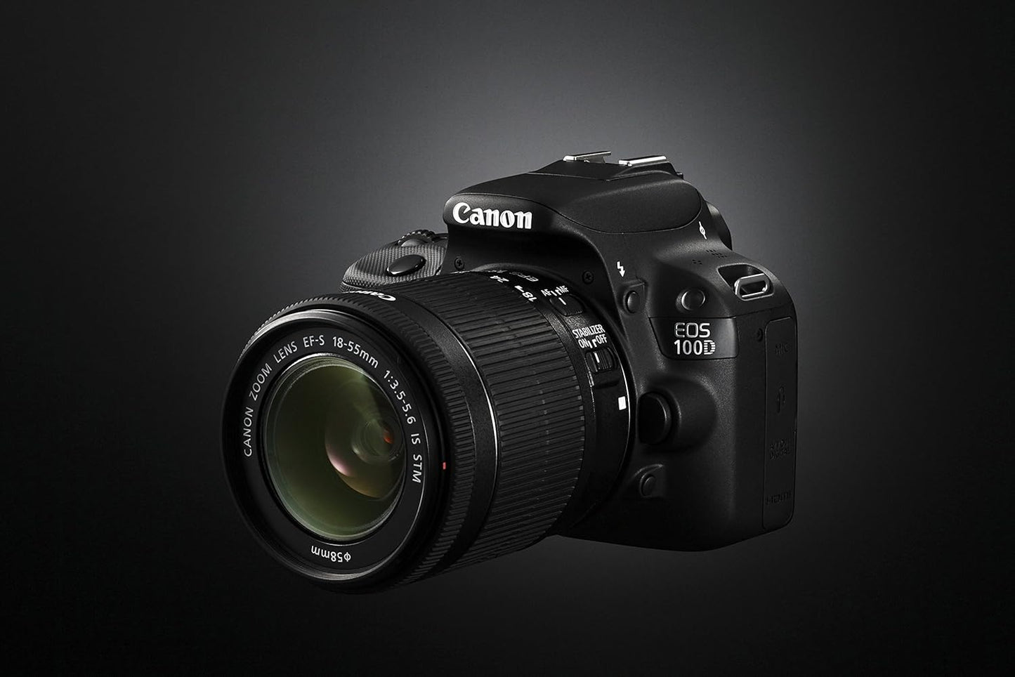 Canon EOS 100D DSLR fotocamera con obiettivo EF-S 18-55mm III - Nero (18MP, sensore CMOS) 3 pollici Touch Screen LCD