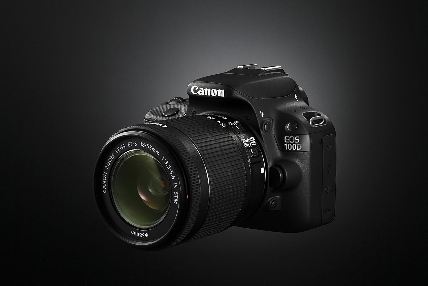 Canon EOS 100D DSLR fotocamera con obiettivo EF-S 18-55mm III - Nero (18MP, sensore CMOS) 3 pollici Touch Screen LCD