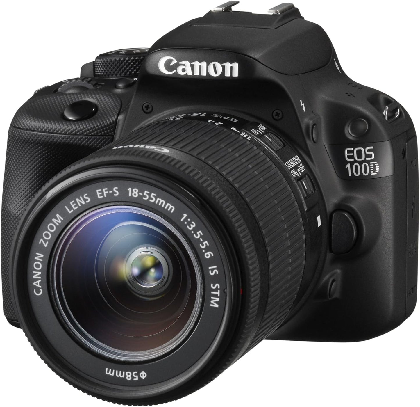 Canon EOS 100D DSLR fotocamera con obiettivo EF-S 18-55mm III - Nero (18MP, sensore CMOS) 3 pollici Touch Screen LCD